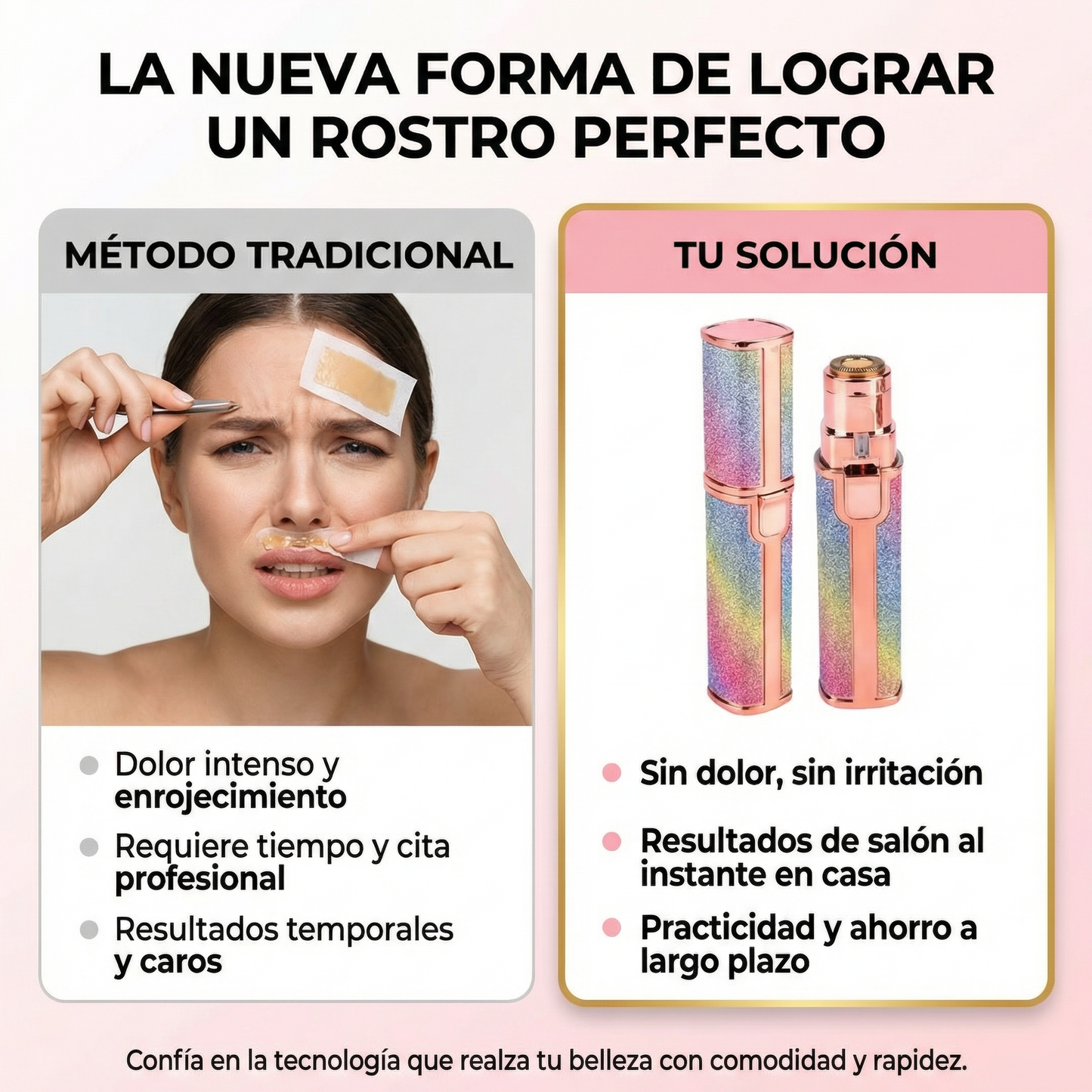 HairFree Glow™ - Depilador de Vello Facial